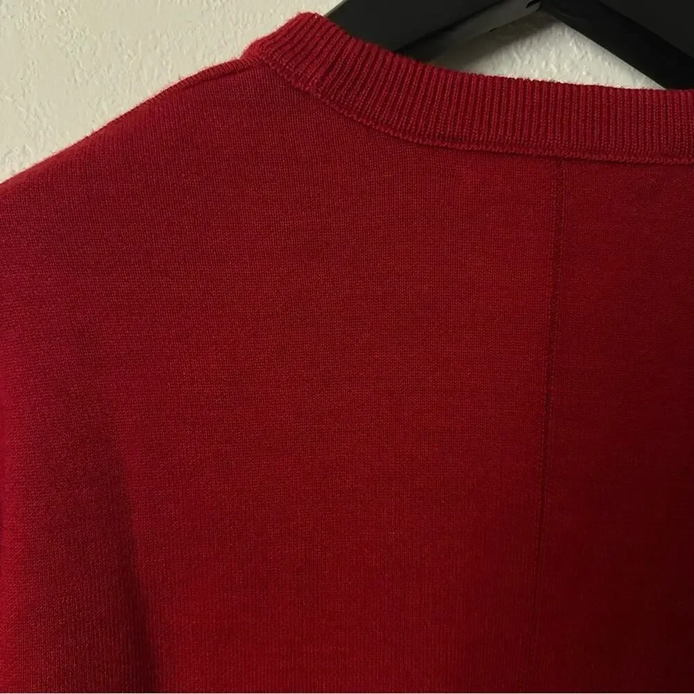 rag & bone York Poppy Red Knit Sweater size M Wool Blend Crewneck Pullover